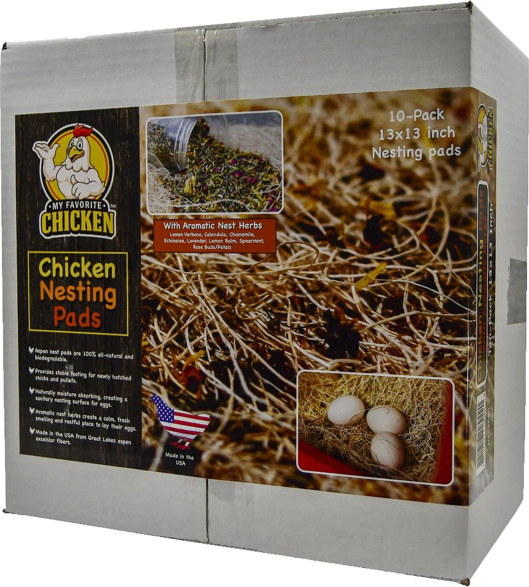 Chicken Nesting Pads with Aromatic Nest Herbs | 13 x 13 Inches | Pack of 10 - Image 5